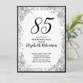 Elegant 85th Birthday Invitation For Her in Silver 招待状 (スタンド正面)