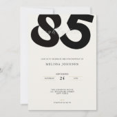 Elegant 85th Birthday Invitation - Minimal Style 招待状 (正面)