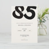 Elegant 85th Birthday Invitation - Minimal Style 招待状 (スタンド正面)