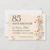 Elegant 85th Birthday - Wildflower Design 85 Years セーブザデート (正面)