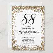 Elegant 88th Birthday Invitation For Her in Gold 招待状 (正面)