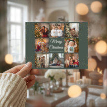 Elegant 8 Photo Christmas Card