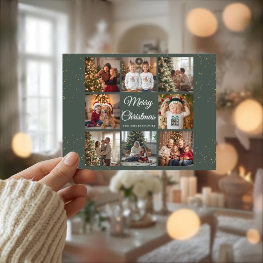 Elegant 8 Photo Christmas Card シーズンポストカード