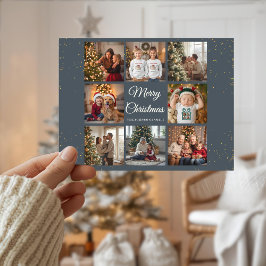 Elegant 8 Photo Christmas Card シーズンポストカード