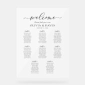 Elegant 8 Tables Welcome Acrylic Seating Chart アクリルサイン (正面)