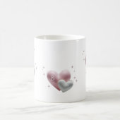 Elegant 8th Anniversary Big Little Hearts Classic  コーヒーマグカップ (中央)