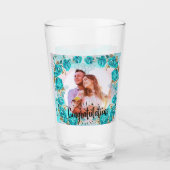 Elegant 8th Wedding Anniversary Photo Couple  タンブラーグラス (正面)