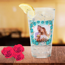Elegant 8th Wedding Anniversary Photo Couple  タンブラーグラス