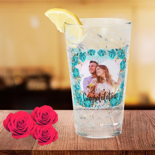 Elegant 8th Wedding Anniversary Photo Couple  タンブラーグラス
