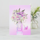 Elegant 90th Birthday Floral Bouquet Watercolor 招待状 (スタンド正面)