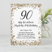 Elegant 90th Birthday Invitation Black and Gold  招待状 (スタンド正面)