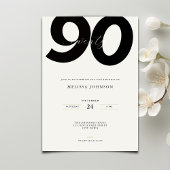Elegant 90th Birthday Invitation - Minimal Style 招待状