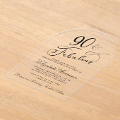 Elegant 90th Birthday Party アクリル招待状 (レイダウン)