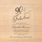 Elegant 90th Birthday Party アクリル招待状 (正面)