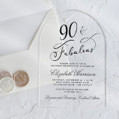 Elegant 90th Birthday Party アクリル招待状