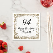 Elegant 94th Birthday Napkins With Gold Sequins スタンダードカクテルナプキン (インサイチュ)