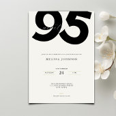 Elegant 95th Birthday Invitation - Minimal Style 招待状