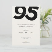 Elegant 95th Birthday Invitation - Minimal Style 招待状 (スタンド正面)