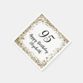 Elegant 95th Birthday Napkins With Gold Sequins スタンダードカクテルナプキン (角)