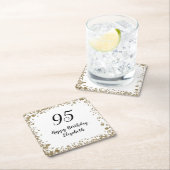 Elegant 95th Birthday Party Gold Sequins スクエアペーパーコースター (インサイチュ)