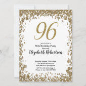 Elegant 96th Birthday Invitation For Her in Gold 招待状 (正面)