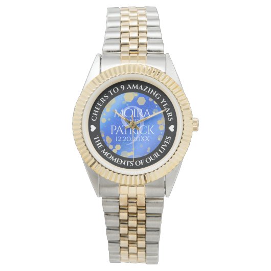 Elegant 9th Lapis Lazuli Wedding Anniversary 腕時計 (正面)