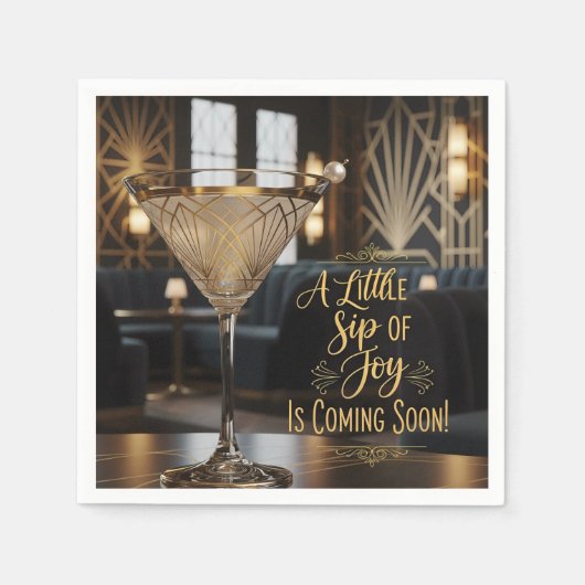 Elegant  A Little Sip of Joy Comming Soon スタンダードカクテルナプキン (正面)