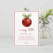Elegant A Merry Little Christmas Baby Shower サンキューカード (スタンド正面)