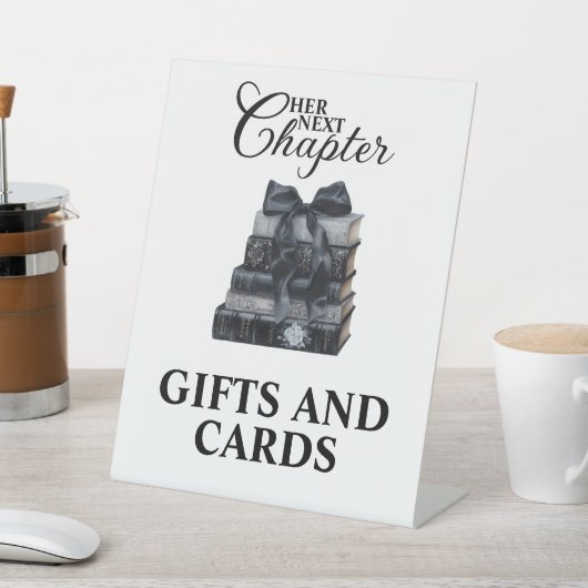 Elegant A New Chapter Bridal Shower Tabletop 台座サイン (インサイチュ)