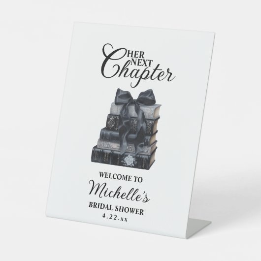 Elegant A New Chapter Bridal Shower Tabletop 台座サイン (正面)