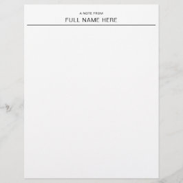 Elegant A Note From You Personalized Letterhead レターヘッド