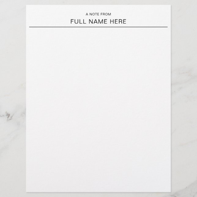 Elegant A Note From You Personalized Letterhead レターヘッド (正面)