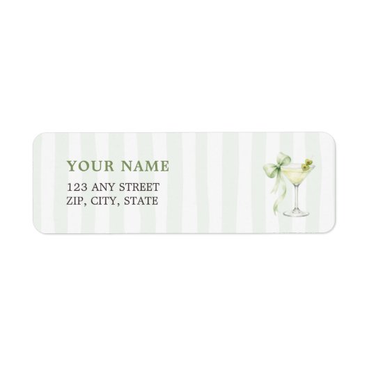 Elegant A Tini One Baby Shower Return Address ラベル (正面)