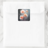 Elegant Abstract Blush Flower Misty Flow スクエアシール (バッグ)