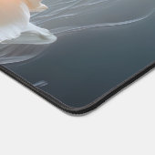 Elegant Abstract Blush Flower Misty Flow デスクマット (コーナー)