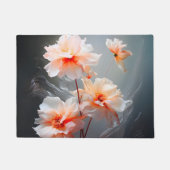 Elegant Abstract Blush Flower Misty Flow ドアマット (正面)