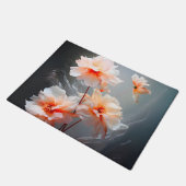 Elegant Abstract Blush Flower Misty Flow ドアマット (アングル)
