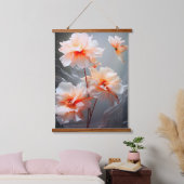 Elegant Abstract Blush Flower Misty Flow 吊り下げ型タペストリー (寝室)