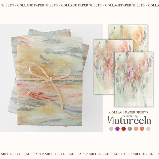 Elegant Abstract Collage ラッピングペーパーシート