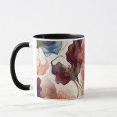 Elegant Abstract Floral Art Cup Modern Botanical  マグカップ (左)