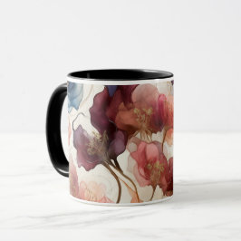 Elegant Abstract Floral Art Cup Modern Botanical  マグカップ
