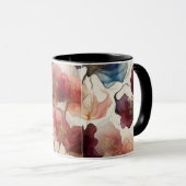 Elegant Abstract Floral Art Cup Modern Botanical  マグカップ (正面右)