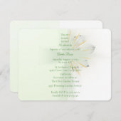 Elegant Abstract Floral Cross Baptism invitation  招待状 (正面/裏面)