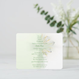 Elegant Abstract Floral Cross Baptism invitation  招待状