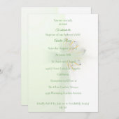Elegant Abstract Floral Cross Baptism invitation 招待状 (正面/裏面)