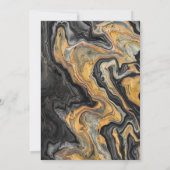 Elegant Abstract Gold Black Marble Wedding セーブザデート (裏面)