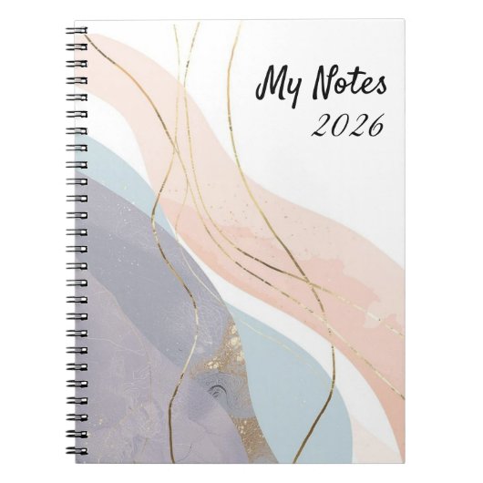 Elegant Abstract Gold Foil Professional Notebook ノートブック (正面)