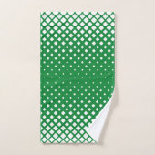 Elegant Abstract Gradient White Diamonds on Green バスタオルセット (ハンドタオル)
