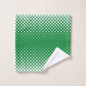 Elegant Abstract Gradient White Diamonds on Green バスタオルセット (ウォッシュタオル)