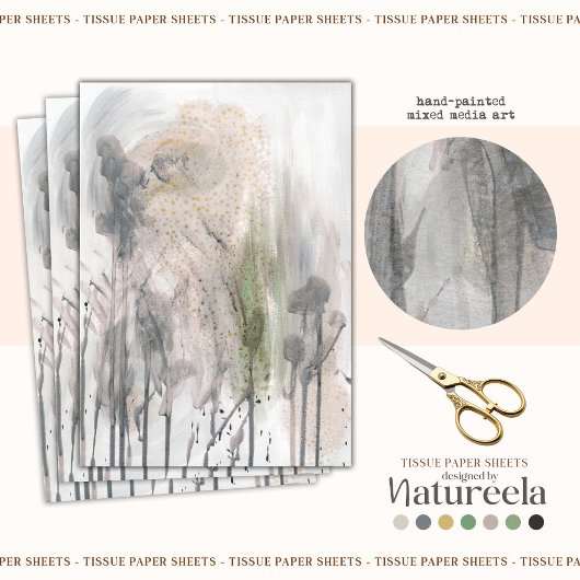 Elegant Abstract Gray Decoupage Tissue Paper 薄葉紙